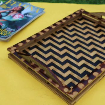 Bamboo Black Pattern Tray