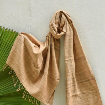 Beige Natural Dyed Eri Silk Stole