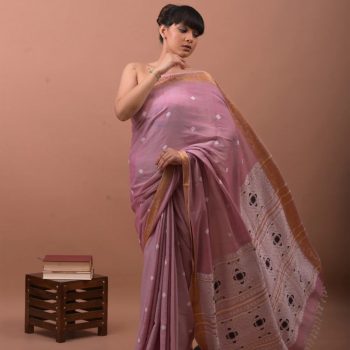 COTTON HANDWOVEN PASTEL PINK SAREE