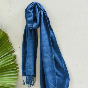 Indigo Natural Dye Eri Silk Stole