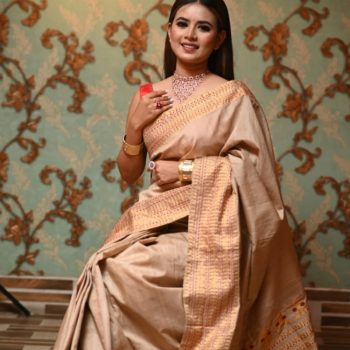 Tussar Silk Saree Rose Gold
